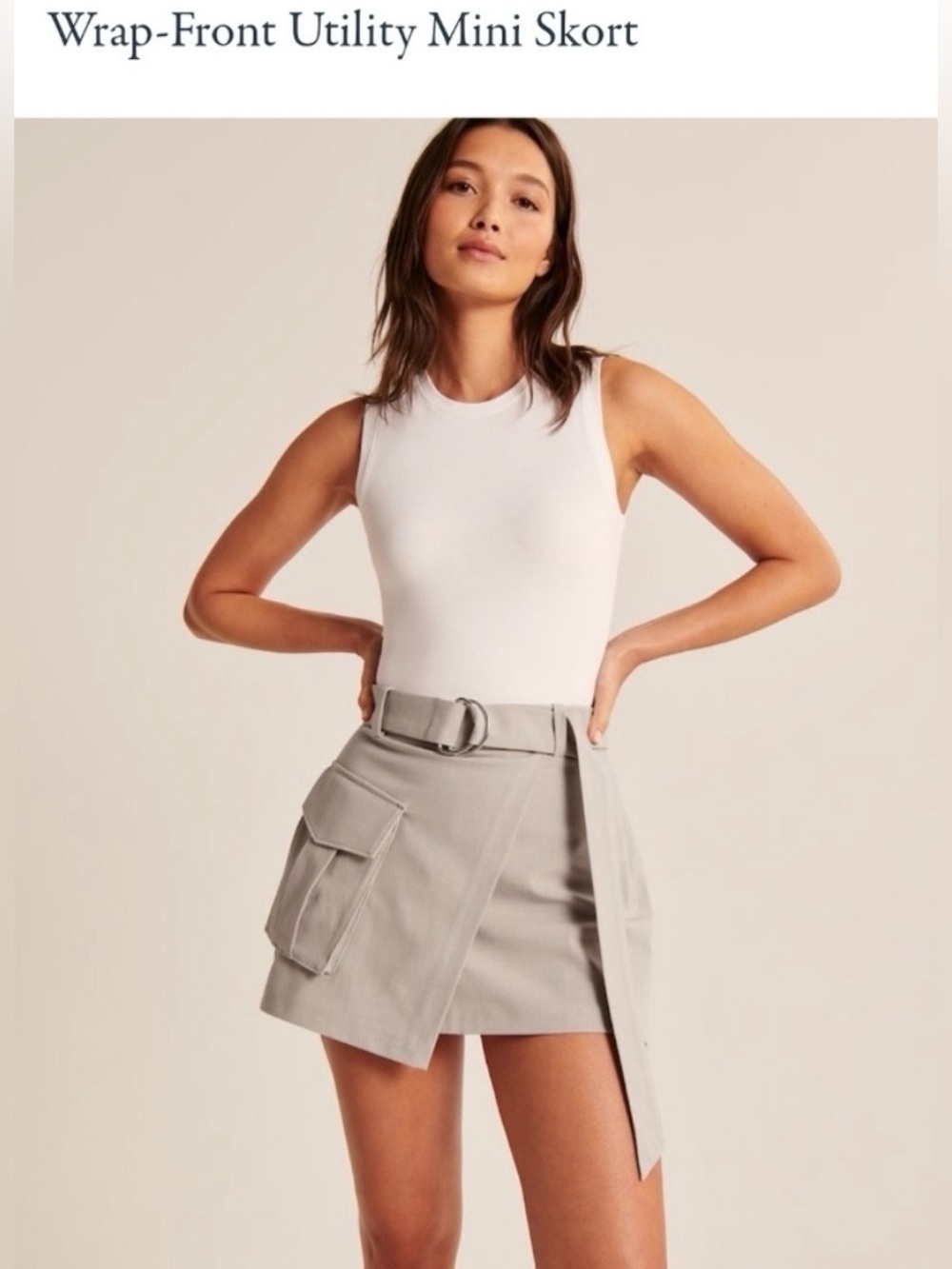 Abercrombie Wrap-Front Utility Mini Skort - Large - NWT